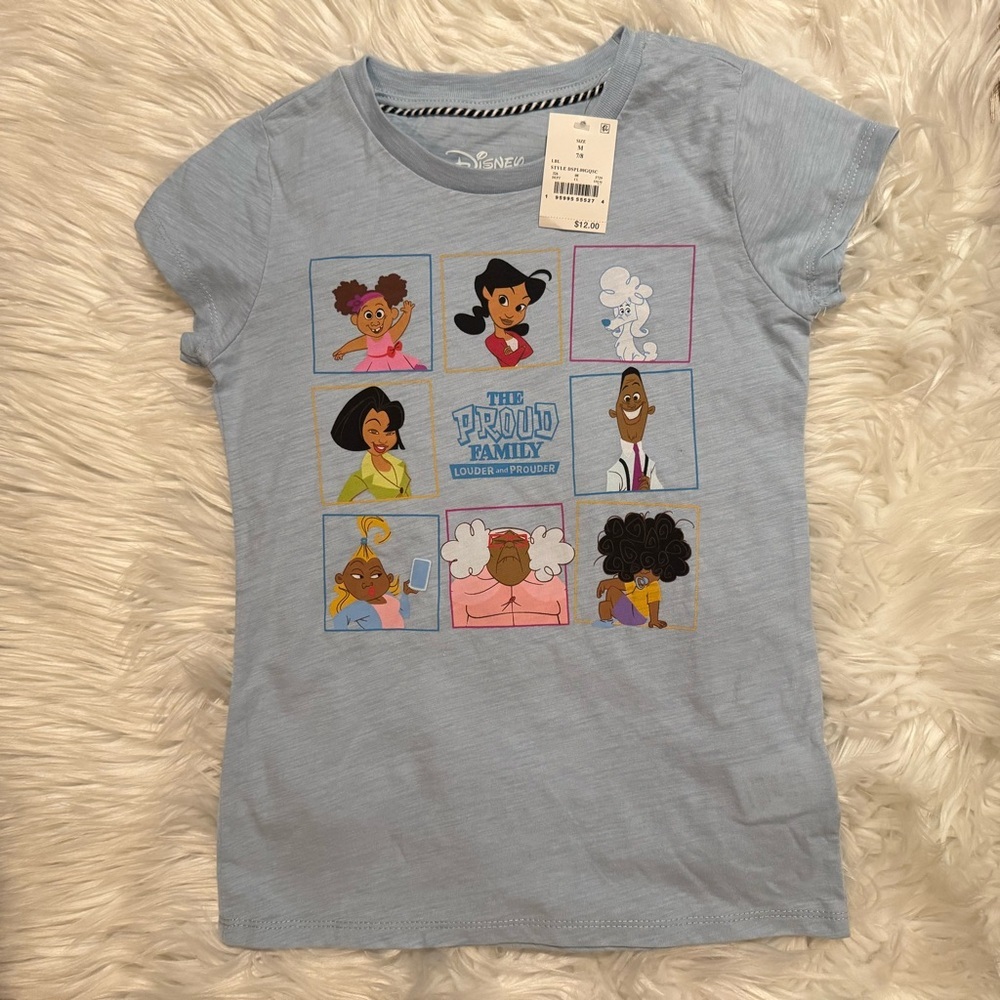 Disney Proud‎ Family Girls M 7/8 Blue Character Graphic Tee NWT